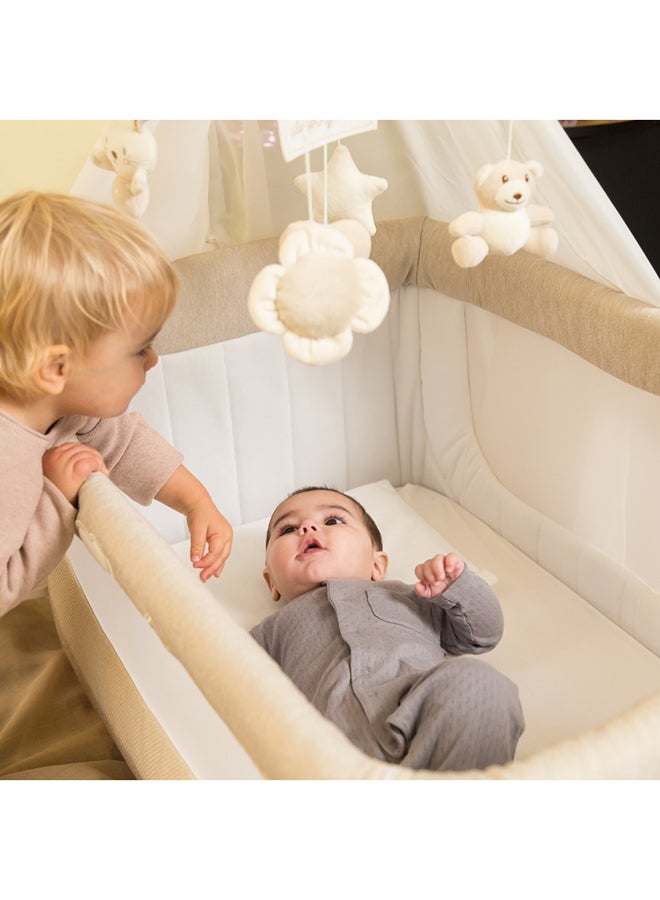 cam - Cullami Co Bed Cradle, Beige, Made In Italy Cradle With Co-Sleeping Function, Suitable For Every Bed, Portable And Convertible Baby Bassinet With Mosquito Net, Baby Bed, Soft Fabric - Image 1