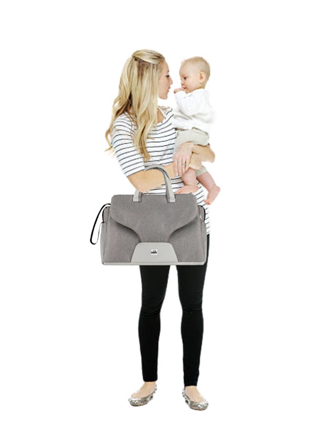 cam - Celine Baby Changing Bag, Larges Bag With Multifunction, Travel Bag, On The Go, Convertible, Mum And Dad Bag, Diaper Bag, Bag Bottle Holder, Hospital Baby Bag, Waterproof, Insulated Packet - Grey - Image 1