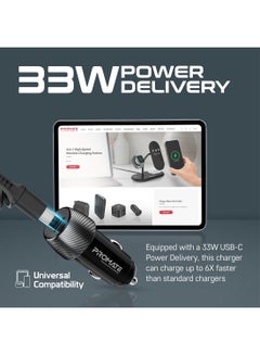 PROMATE 33W Quick Charging Car Charger with Lightning Connector Cable Black  - Image 3
