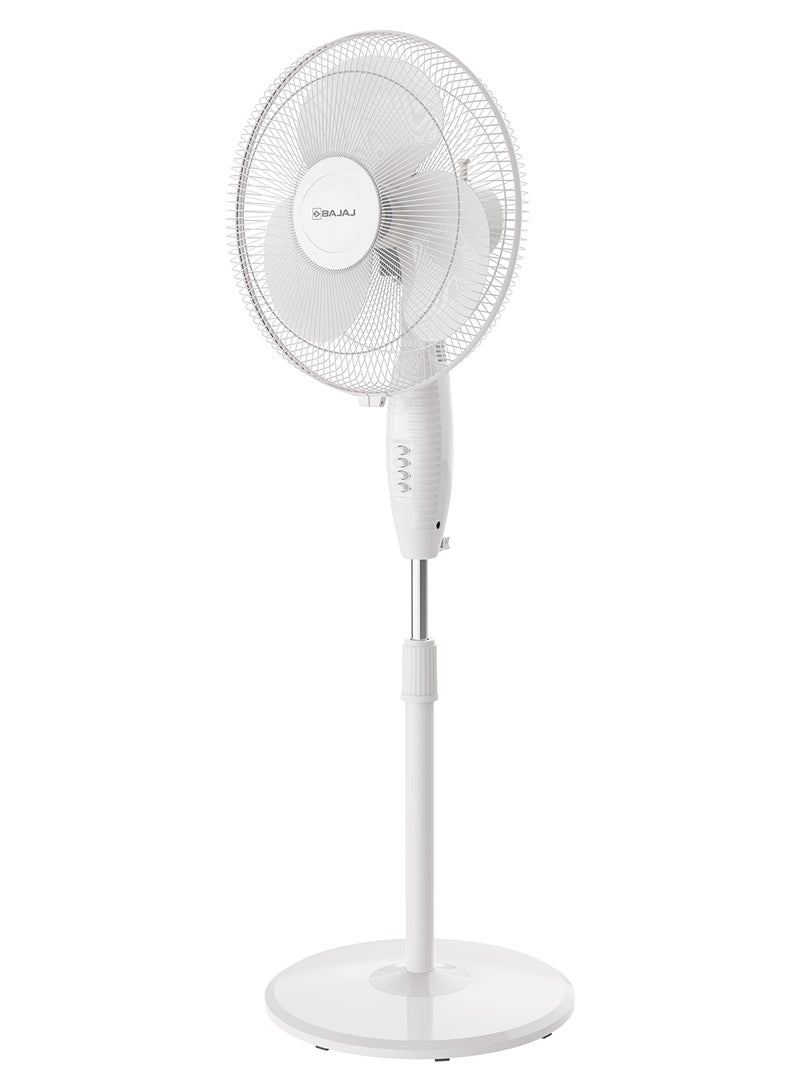 Bajaj - Esteem 50W 400mm Pedestal Fan with Tilt & Oscillating Function, High-Speed 1320 RPM, 3-Speed Control, Copper Motor, Silent Operation, Voltage Protection | Durable Design Esteem White - Image 1