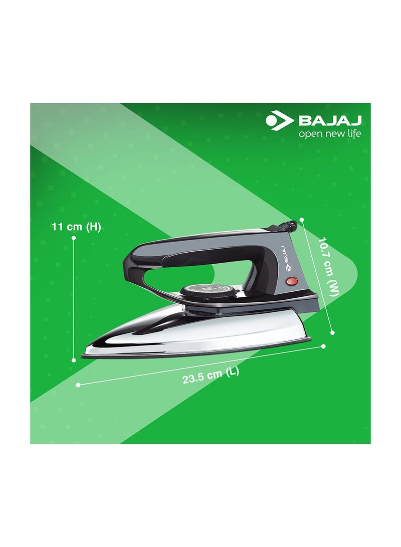 Bajaj - 600W Dry Iron with Non-Stick DuraGlide Soleplate & German Coating | Adjustable Temperature for Wrinkle-Free Ironing on All Fabrics | Cool-Touch Handle, Extra Lift, 360° Swivel Cord 600 W DX 2 Black - Image 1