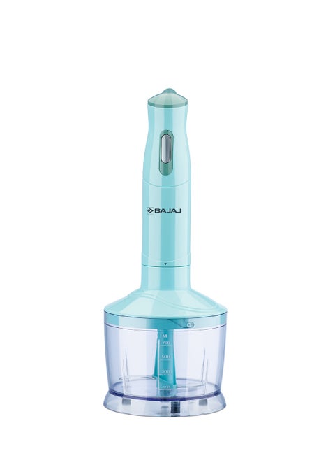 Hand Blender and Chopper Bowl with 300W Silent DC Motor, Stainless Steel Blade | Efficient for Blending, Mixing, Whipping, Chopping | Low Noise, Ideal for Smoothies, Soups, Purees HB 22 Blue