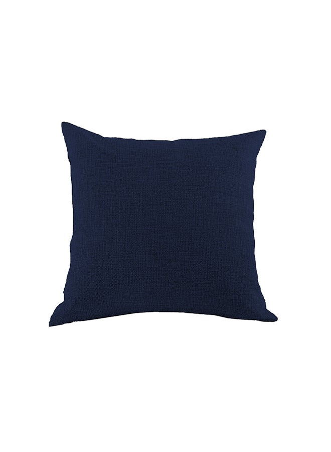 ريغال إن هاوس وسادة ديكور مربعة الشكل من الكتان بتصميم سادة كحلي - Image 2