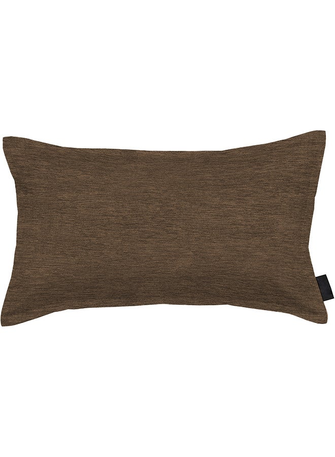 وسادة ديكور مستطيلة الشكل من الكتان بتصميم سادة بني