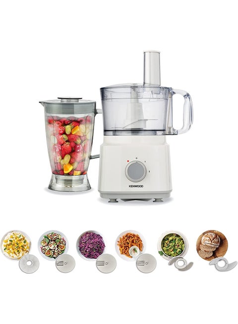 محضر طعام، خلاط، مخفق، صانع العجين 2 L 750 W FDP03.C0WH أبيض