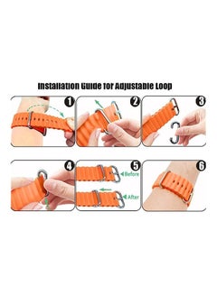 MARGOUN Apple Watch Ocean Band 49,45,44,42 Mm Soft Silicone Loop Strap For Iwatch Series Ultra/8/7/SE/6/5/4/3/2/1 Orange  - Image 4