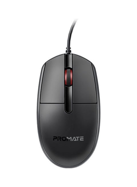 1200DPI Wired Mouse with 6 million Keystrokes, Hyper-Fast Scroll Wheel, 3 Button, 150cm Cable and Anti-Slip Design, CM-1200 Black