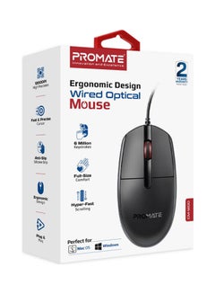 1200DPI Wired Mouse with 6 million Keystrokes, Hyper-Fast Scroll Wheel, 3 Button, 150cm Cable and Anti-Slip Design, CM-1200 Black - v1689048172/N53419221A_7