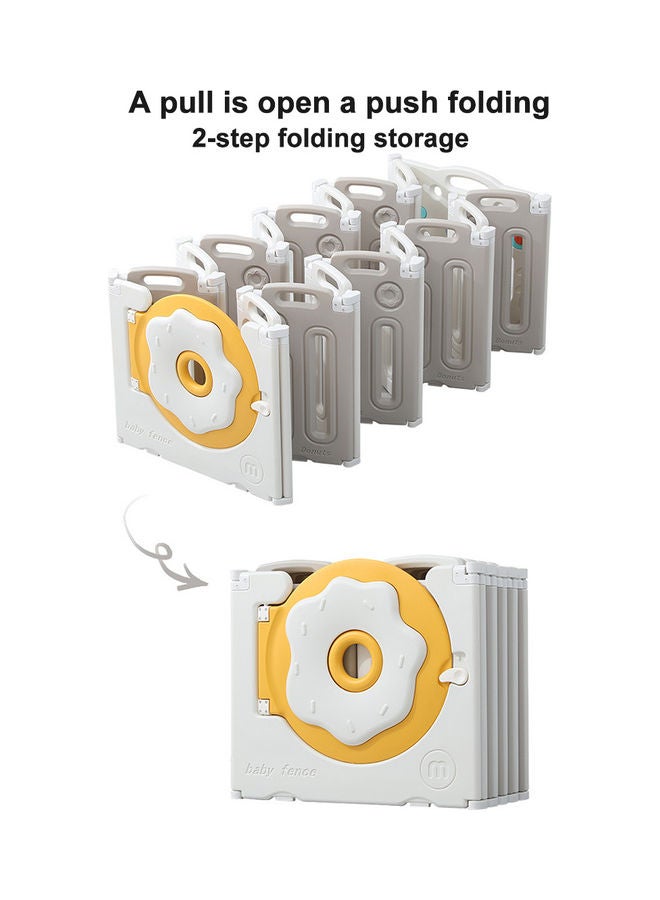 Kidle 14 Panels Donut Playpen Safety Sturdy Kids Protective Childrens Game Activity Center Fence Donut Activity Center For Indoor Outdoor Portable Fence With Gate For Baby  - Image 2