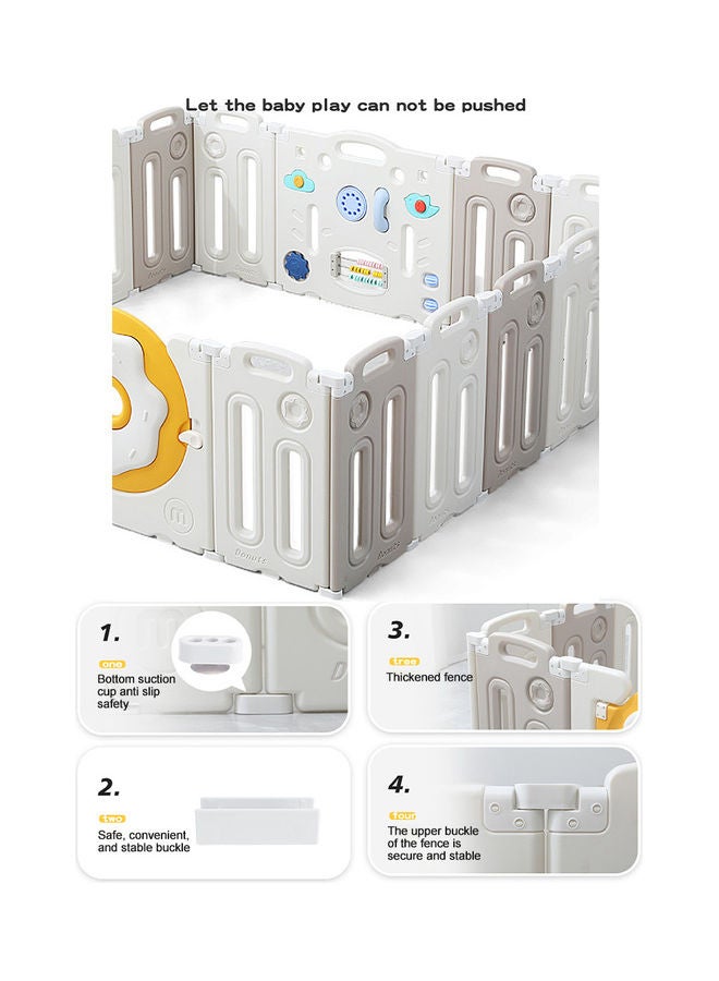 Kidle 14 Panels Donut Playpen Safety Sturdy Kids Protective Childrens Game Activity Center Fence Donut Activity Center For Indoor Outdoor Portable Fence With Gate For Baby  - Image 4