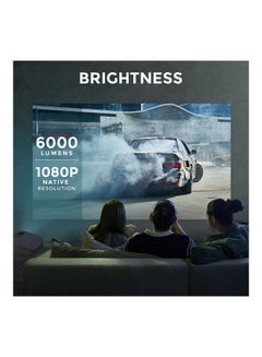 Wownect LED 300ANSI Lumens Screen Size Up to 200 Inch Native Resolution 1080P 30000 Hours Lamp Life Full HD Portable Home Theater Video Outdoor Projectors PROJ-WO-74-B Black  - Image 2