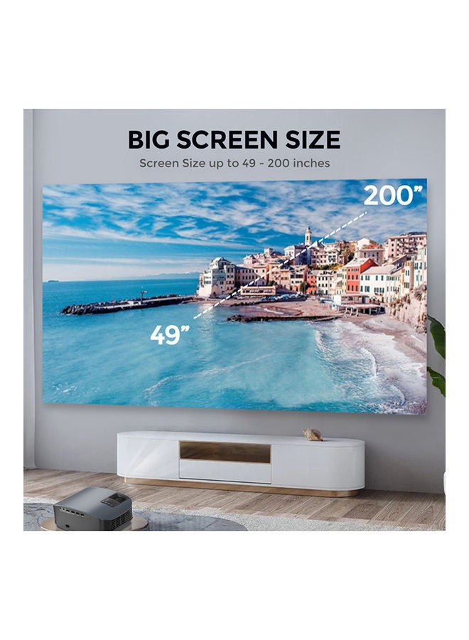 Wownect LED 300ANSI Lumens Screen Size Up to 200 Inch Native Resolution 1080P 30000 Hours Lamp Life Full HD Portable Home Theater Video Outdoor Projectors PROJ-WO-74-B Black  - Image 3