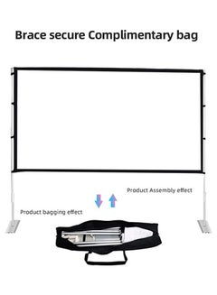 Projector Screen With Stand 84 Inch Portable Indoor Outdoor Projection Screen 16:9 Hd 4K Stand Legs And Carry Bag UNV-WO-SCR-12 White - v1689050036/N53419278A_2