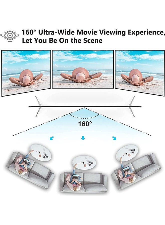 Wownect - Projector Screen With Stand 150 Inch Portable Indoor Outdoor Projection Screen 16:9 Hd 4K Wrinkle-Free Outdoor Movies Screen Carrying Bag UNV-WO-SCR-18 White - Image 1