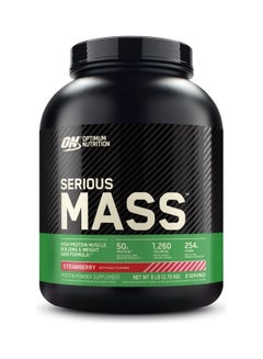 Optimum Nutrition Serious Mass Weight Gainer Protein Powder, Vitamin C, Zinc And Vitamin D For Immune Support - Strawberry 6 Pound  - Image 1