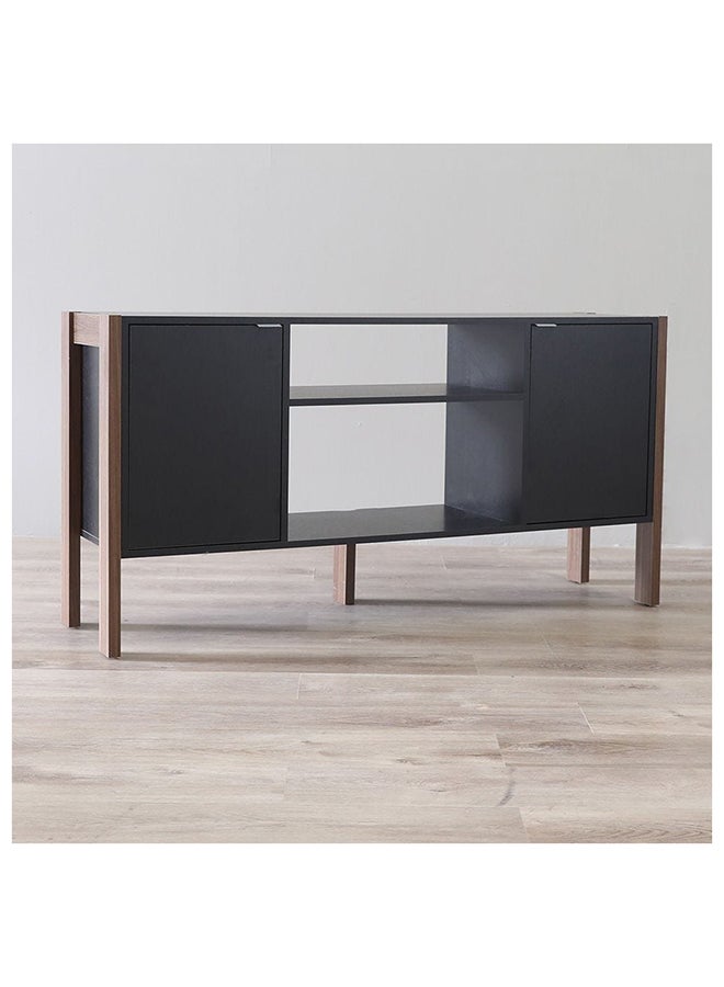 DANUBE HOME Tarsus Top TV Unit for TVs Upto 55 inches And Multifunctional Home Theater, Wood Black/Walnut 134x35.4x68.5cm  - Image 2