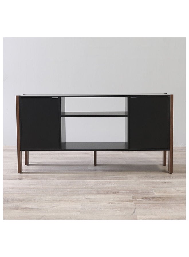 DANUBE HOME Tarsus Top TV Unit for TVs Upto 55 inches And Multifunctional Home Theater, Wood Black/Walnut 134x35.4x68.5cm  - Image 4