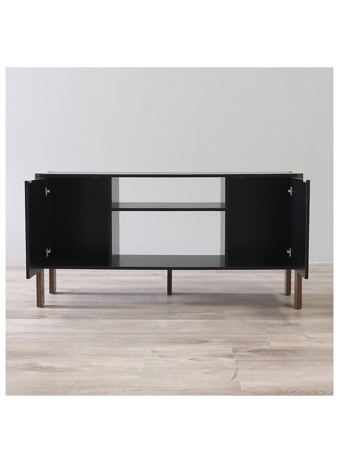 DANUBE HOME Tarsus Top TV Unit for TVs Upto 55 inches And Multifunctional Home Theater, Wood Black/Walnut 134x35.4x68.5cm  - Image 5