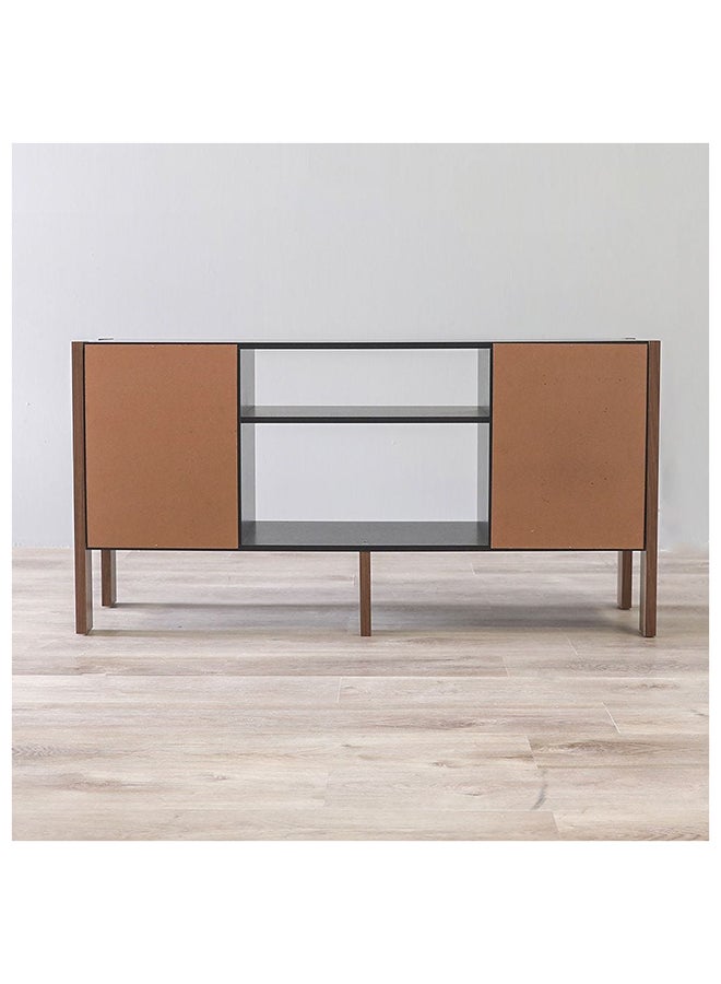 Tarsus Top TV Unit for TVs Upto 55 inches And Multifunctional Home Theater, Wood Black/Walnut 134x35.4x68.5cm