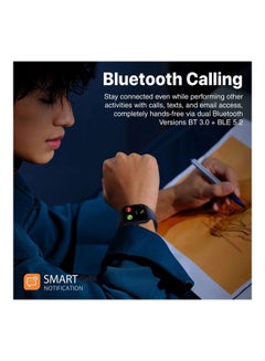 PROMATE 300 mAh Smart Watch, Sporty Bt 3.0 + Ble 5.2 Fitness Tracker With 1.96” Always-On Amoled Display, 10 Day Battery Life, 100+ Sports Modes And Ip68 Water Resistance For Iphone 1415, Galaxy S23, Prowatch-Am19 Blue  - Image 2
