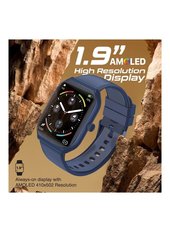 PROMATE - 300 mAh Smart Watch, Sporty Bt 3.0 + Ble 5.2 Fitness Tracker With 1.96” Always-On Amoled Display, 10 Day Battery Life, 100+ Sports Modes And Ip68 Water Resistance For Iphone 1415, Galaxy S23, Prowatch-Am19 Blue - Image 1