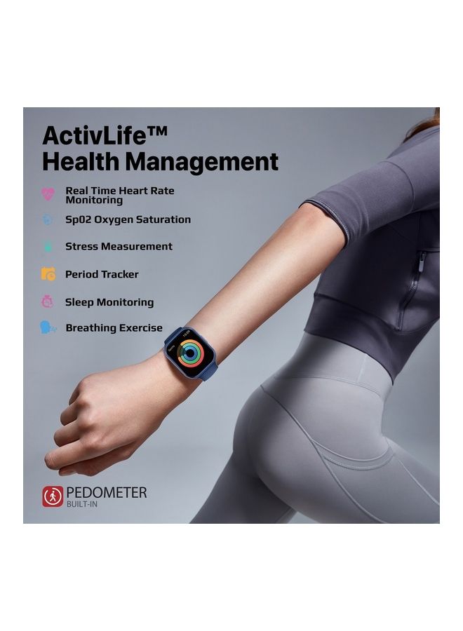 PROMATE - 280 mAh Smart Watch, Premium Bluetooth 3.0 + Ble 5.2 Health Fitness Tracker With 2-Inch Tft Display, 7 Day Battery Life, 110+ Sports Modes And Ip68 Water Resistance For Iphone 14,15, Galaxy S23, Xwatch-Tf2 Blue - Image 1