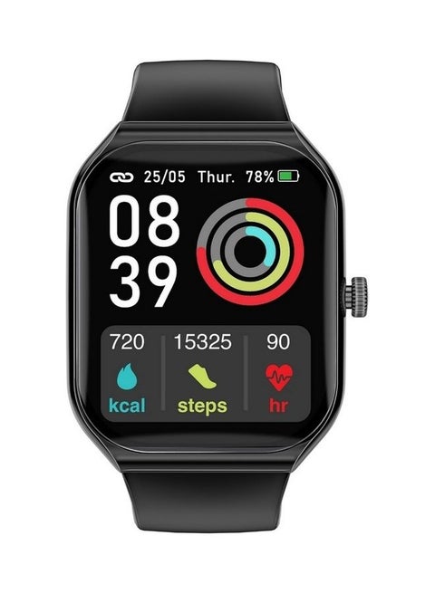 Smart Watch, Sporty BT 3.0 + BLE 5.2 Fitness Tracker with 1.96” Always-On AMOLED Display,10 Day Battery Life,100+ Sports Modes and IP68 Water Resistance for iPhone 17, Galaxy S25 Ultra Black