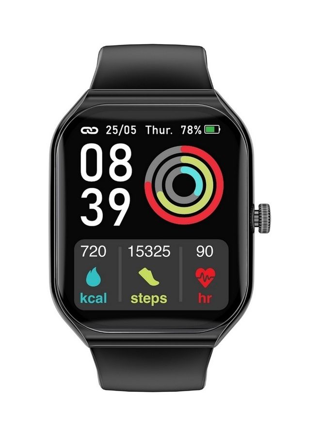 PROMATE 300 mAh Smart Watch, Sporty Bt 3.0 + Ble 5.2 Fitness Tracker With 1.96” Always-On Amoled Display, 10 Day Battery Life, 100+ Sports Modes And Ip68 Water Resistance For Iphone 14,15 Galaxy S23, Prowatch-Am19 Black  - Image 1