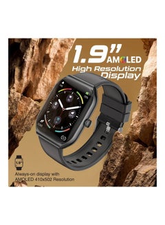 PROMATE 300 mAh Smart Watch, Sporty Bt 3.0 + Ble 5.2 Fitness Tracker With 1.96” Always-On Amoled Display, 10 Day Battery Life, 100+ Sports Modes And Ip68 Water Resistance For Iphone 14,15 Galaxy S23, Prowatch-Am19 Black  - Image 3