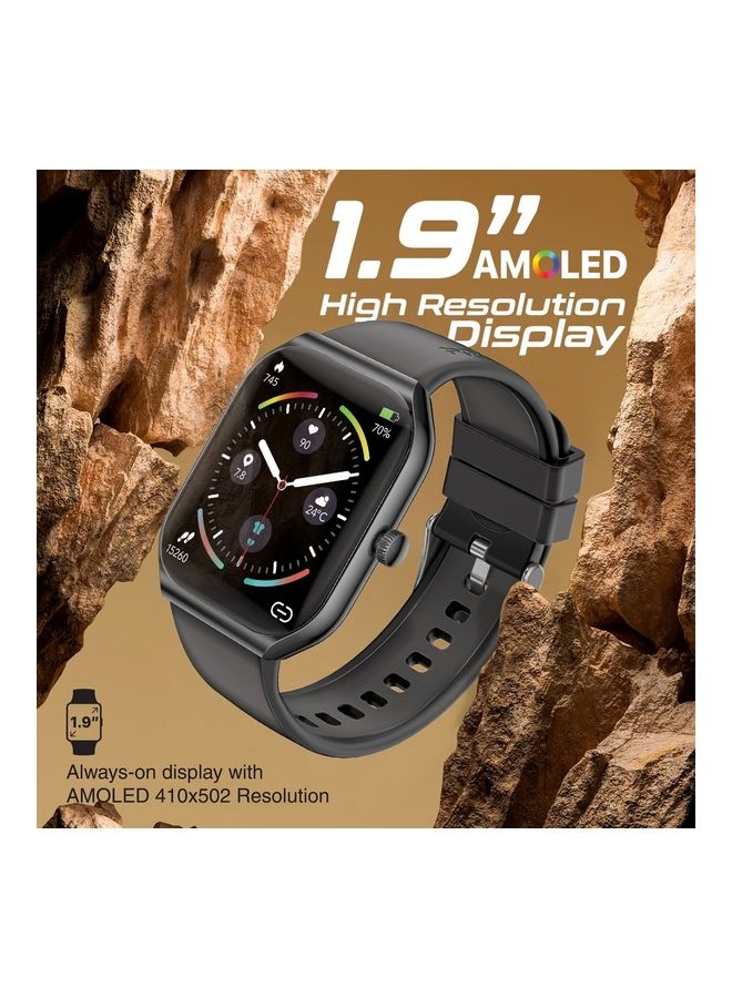 PROMATE 300 mAh Smart Watch, Sporty Bt 3.0 + Ble 5.2 Fitness Tracker With 1.96” Always-On Amoled Display, 10 Day Battery Life, 100+ Sports Modes And Ip68 Water Resistance For Iphone 14,15 Galaxy S23, Prowatch-Am19 Black  - Image 3