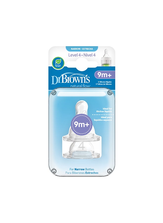 Dr. Brown’s Pack Of 2 Narrow Neck Silicone Teats - Image 2