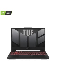 ASUS TUF Gaming A15 FA507NU-LP031W,Gaming (Upgraded Version) Laptop, AMD R7 7735HS 16GB 512GB SSD, NV RTX4050, 6GB Graphics ,WIN11 HOME, 15.6 inch FHD 1920X1080 144Hz, HD Webcam, Backlit-RGB English/Arabic Mecha Gray  - Image 1
