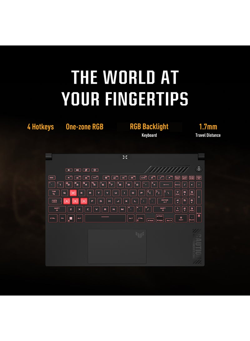 TUF Gaming A15 FA507NU-LP031W,Gaming (Upgraded Version) Laptop, AMD R7 7735HS 16GB 512GB SSD, NV RTX4050, 6GB Graphics ,WIN11 HOME, 15.6 inch FHD 1920X1080 144Hz, HD Webcam, Backlit-RGB English/Arabic Mecha Gray