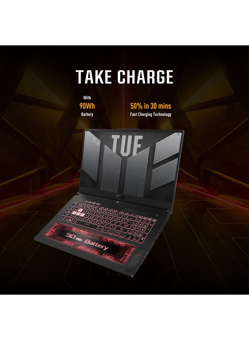 TUF Gaming A15 FA507NU-LP031W,Gaming (Upgraded Version) Laptop, AMD R7 7735HS 16GB 512GB SSD, NV RTX4050, 6GB Graphics ,WIN11 HOME, 15.6 inch FHD 1920X1080 144Hz, HD Webcam, Backlit-RGB English/Arabic Mecha Gray
