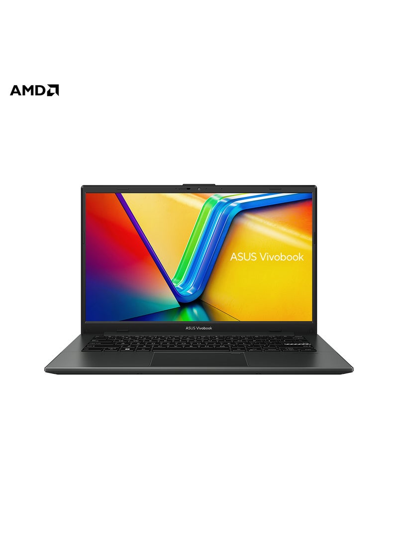 ASUS - Vivobook GO 14 E140FA-NK185W, Slim Laptop, R5 7520U 8GB 512GB PCIE G3 SSD, AMD Radeon, WIN11 HOME, 14-inch, HD Webcam, Fingerprint, Backlit English/Arabic Mixed Black (Upgraded Version) - Image 1