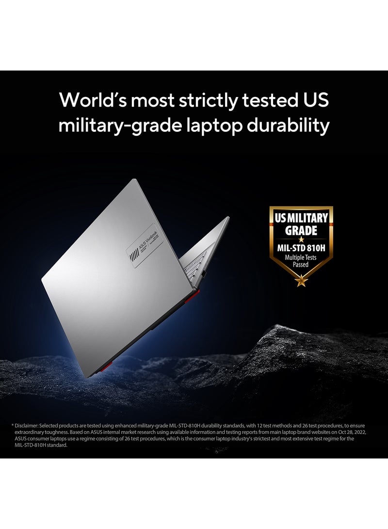 ASUS - Vivobook Go 15 OLED E1504FA-OLEDR5W (Mixed Black) Slim Laptop, R5 7520U 16GB 512GB PCIE G3 SSD, AMD Radeon, WIN11 HOME, 15.6-inch, HD Webcam, Fingerprint, Backlit English/Arabic Mixed Black - Image 1