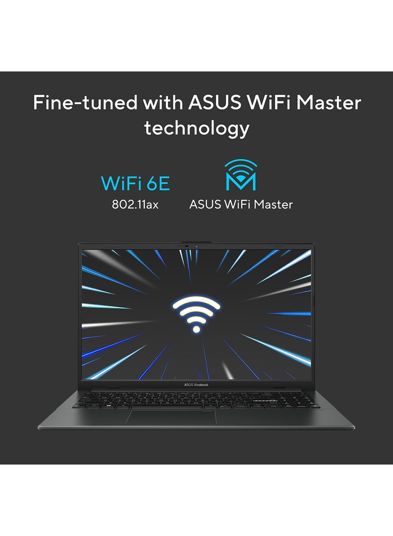 ASUS - Vivobook Go 15 OLED E1504FA-OLEDR5W (Mixed Black) Slim Laptop, R5 7520U 16GB 512GB PCIE G3 SSD, AMD Radeon, WIN11 HOME, 15.6-inch, HD Webcam, Fingerprint, Backlit English/Arabic Mixed Black - Image 1