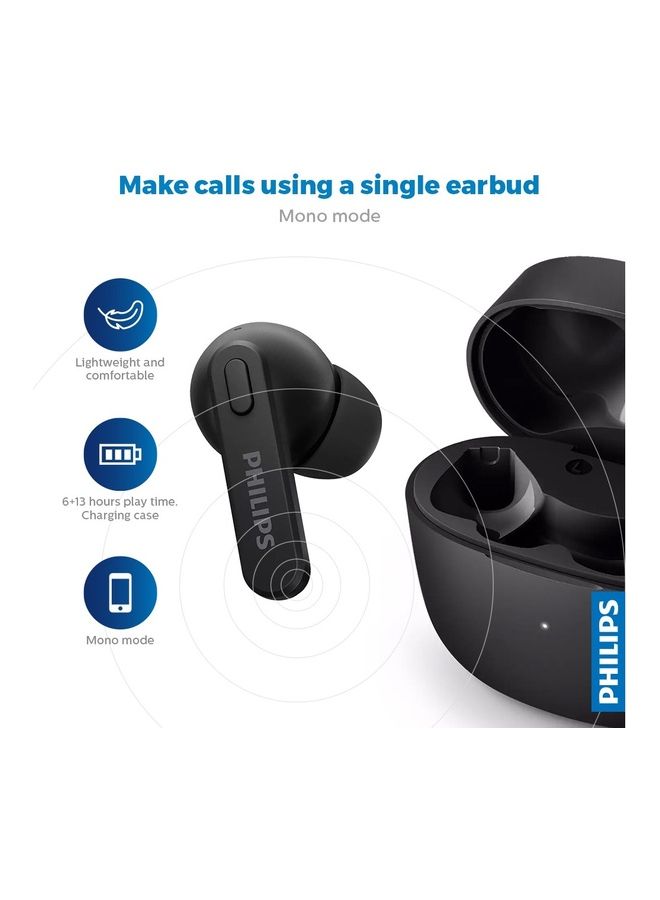 Philips True Wireless Headphones With Ipx4 Water Resistance And Super-Small Charging Case Black - Image 2