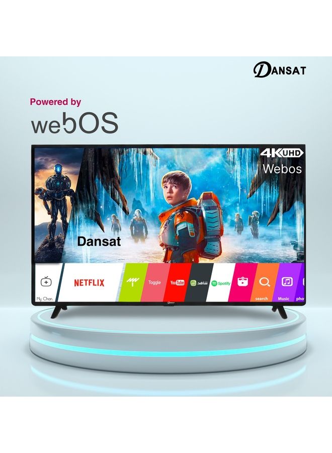 تلفزيون ذكي بنظام WebOS مقاس 50 بوصة فائق الدقة 4K مع جهاز تحكم عن بعد سحري وحامل حائطي باللون الأسود