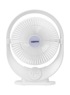 8" Rechargeable Fan with LED Light| High Performance Fan with Working Time up to 10 Hours, 3-Speed Controls| Powerful and Efficient Cooling| High Performance High Speed Wind| 2 Years Warranty GF21120 White