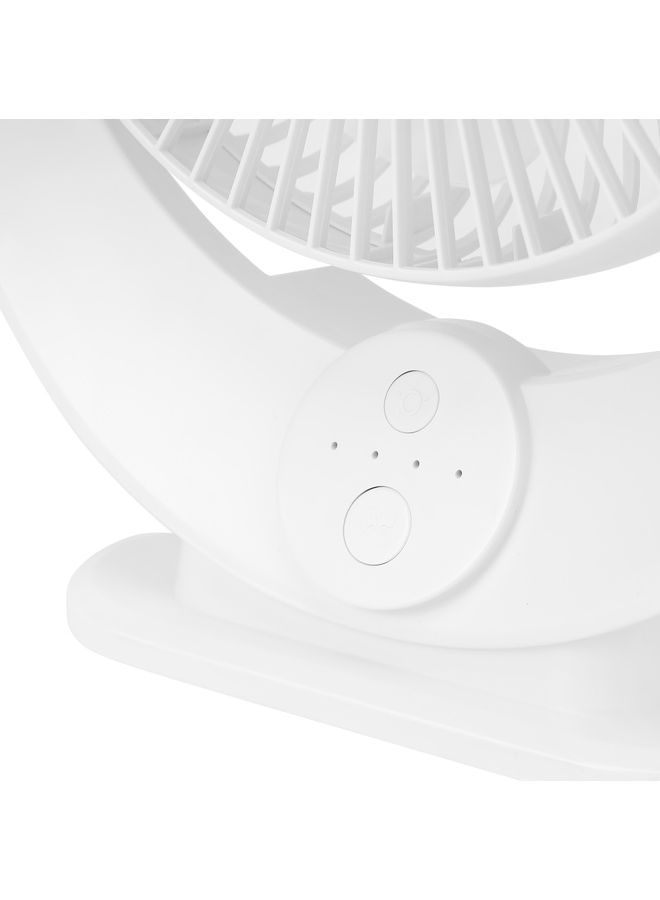 GEEPAS - 8" Rechargeable Fan with LED Light| High Performance Fan with Working Time up to 10 Hours, 3-Speed Controls| Powerful and Efficient Cooling| High Performance High Speed Wind| 2 Years Warranty GF21120 White - Image 1