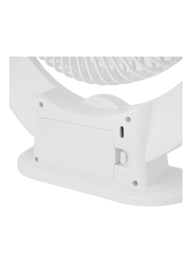 GEEPAS - 8" Rechargeable Fan with LED Light| High Performance Fan with Working Time up to 10 Hours, 3-Speed Controls| Powerful and Efficient Cooling| High Performance High Speed Wind| 2 Years Warranty GF21120 White - Image 1