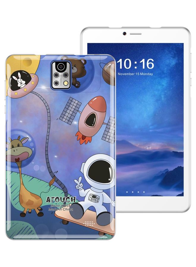ATOUCH - 8 Inch Smart Android Tablet For Kids Wi-Fi Bluetooth and Dual SIM Zoom and Homely Cindy Kids App Supported Early Education Picture Tablet with EVA Case Blue - Image 1