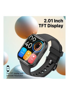 PROMATE 280 mAh Smart Watch, Premium Bluetooth 3.0 + Ble 5.2 Health Fitness Tracker With 2-Inch Tft Display, 7 Day Battery Life, 110+ Sports Modes And Ip68 Water Resistance For Iphone 14,15 Galaxy S23, Xwatch-Tf2 Black  - Image 4