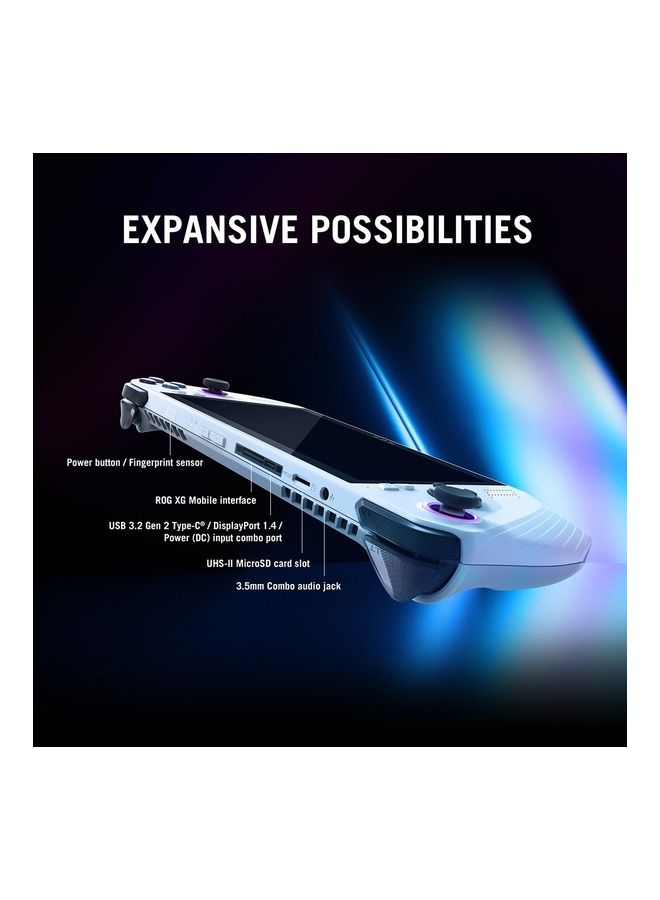 ASUS - Rog Ally Handheld With 7 Inch Full HD(1920X1080) With Touch Screen Fingerprint 120Hz 7Ms Display ,AMD Ryzen Z1 Extreme Processor/16GB RAM DDR5/512GB SSD/Windows 11 Home/AMD Radeon Graphics/ White - Image 1