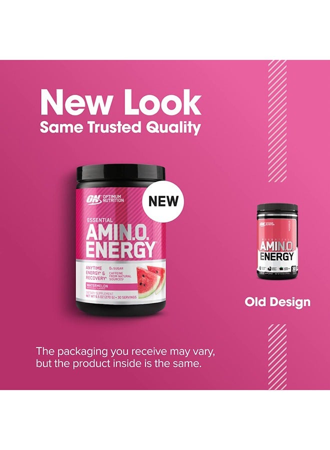 Optimum Nutrition - Amino Energy - Pre Workout With Green Tea, Bcaa, Amino Acids, Keto Friendly, Green Coffee Extract, 0 Grams of Sugar, Anytime Energy Powder - Watermelon, 270 G , 30 Servings - Image 1