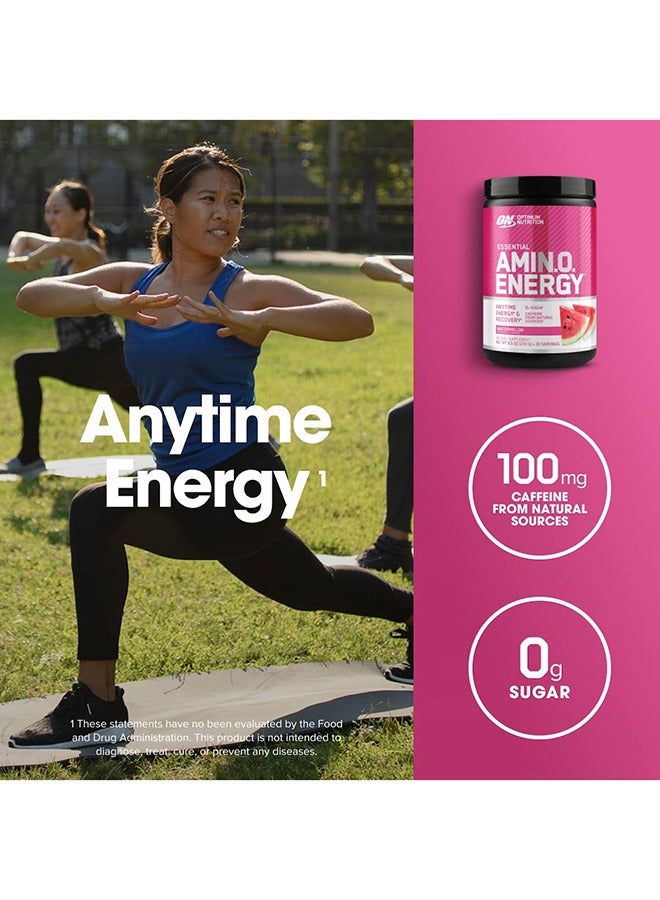 Optimum Nutrition - Amino Energy - Pre Workout With Green Tea, Bcaa, Amino Acids, Keto Friendly, Green Coffee Extract, 0 Grams of Sugar, Anytime Energy Powder - Watermelon, 270 G , 30 Servings - Image 1