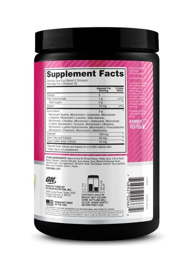 Optimum Nutrition - Amino Energy - Pre Workout With Green Tea, Bcaa, Amino Acids, Keto Friendly, Green Coffee Extract, 0 Grams of Sugar, Anytime Energy Powder - Watermelon, 270 G , 30 Servings - Image 1
