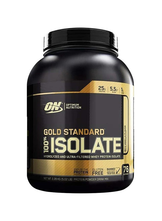 Optimum Nutrition Gold Standard 100% Isolate Protein Whey Rich Vanilla 5 LB, 76 Servings 