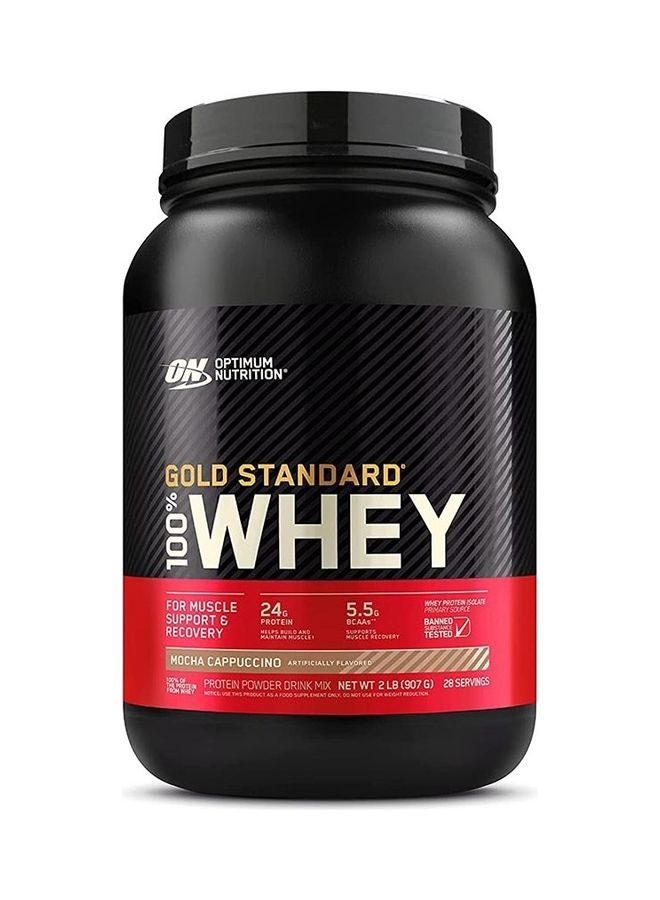 Optimum Nutrition - Gold Standard 100% Whey Protein Powder Primary Source Isolate, 24 Grams of Protein for Muscle Support and Recovery - Mocha Cappuccino , 2 Lbs, 28 Servings (907 Grams) - Image 1